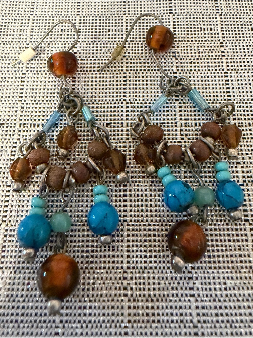 Bohemian Multicolor Teardrop Dangle Earrings - Unbranded - Picture 4 of 4
